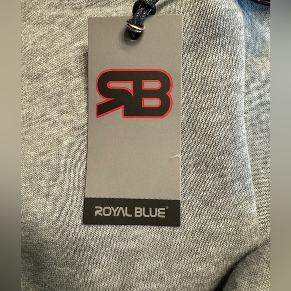Royal Blue Apparel 2X men’s double stripe fleece pullover-crewneck new w/tags - Picture 5 of 16